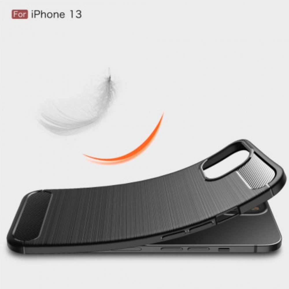 Kryt Na iPhone 13 Kartáčované Uhlíkové Vlákno