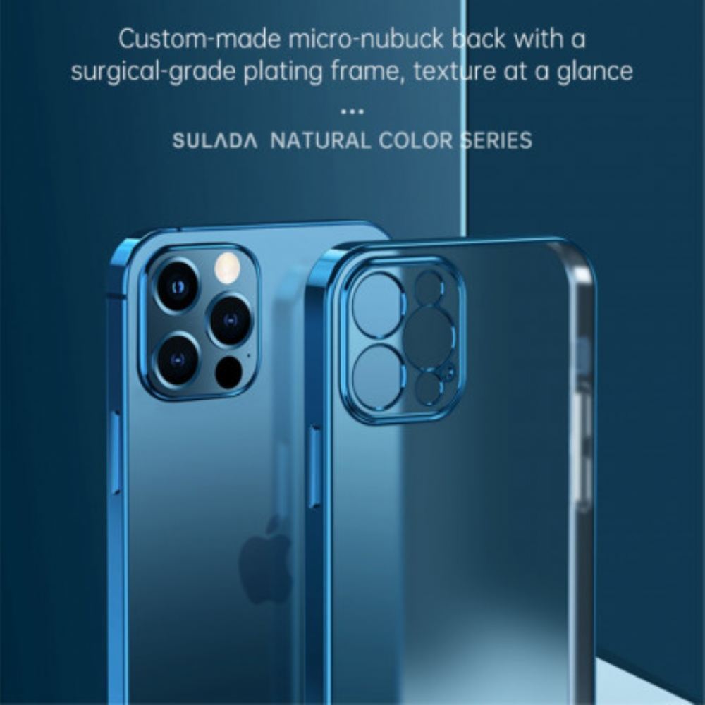 Kryt Na iPhone 13 Průhledné Okraje Kovový Styl Sulada