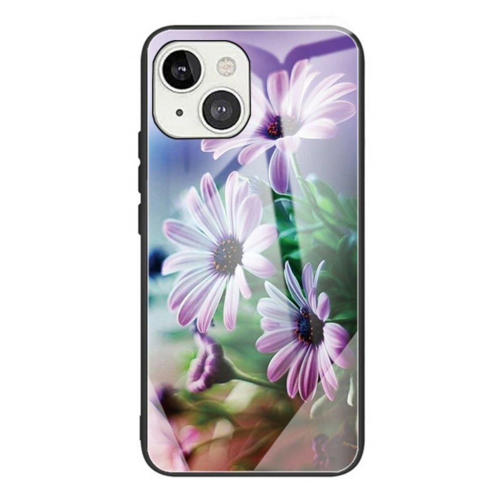 Kryt Na iPhone 13 Realistické Květiny Z Tvrzeného Skla