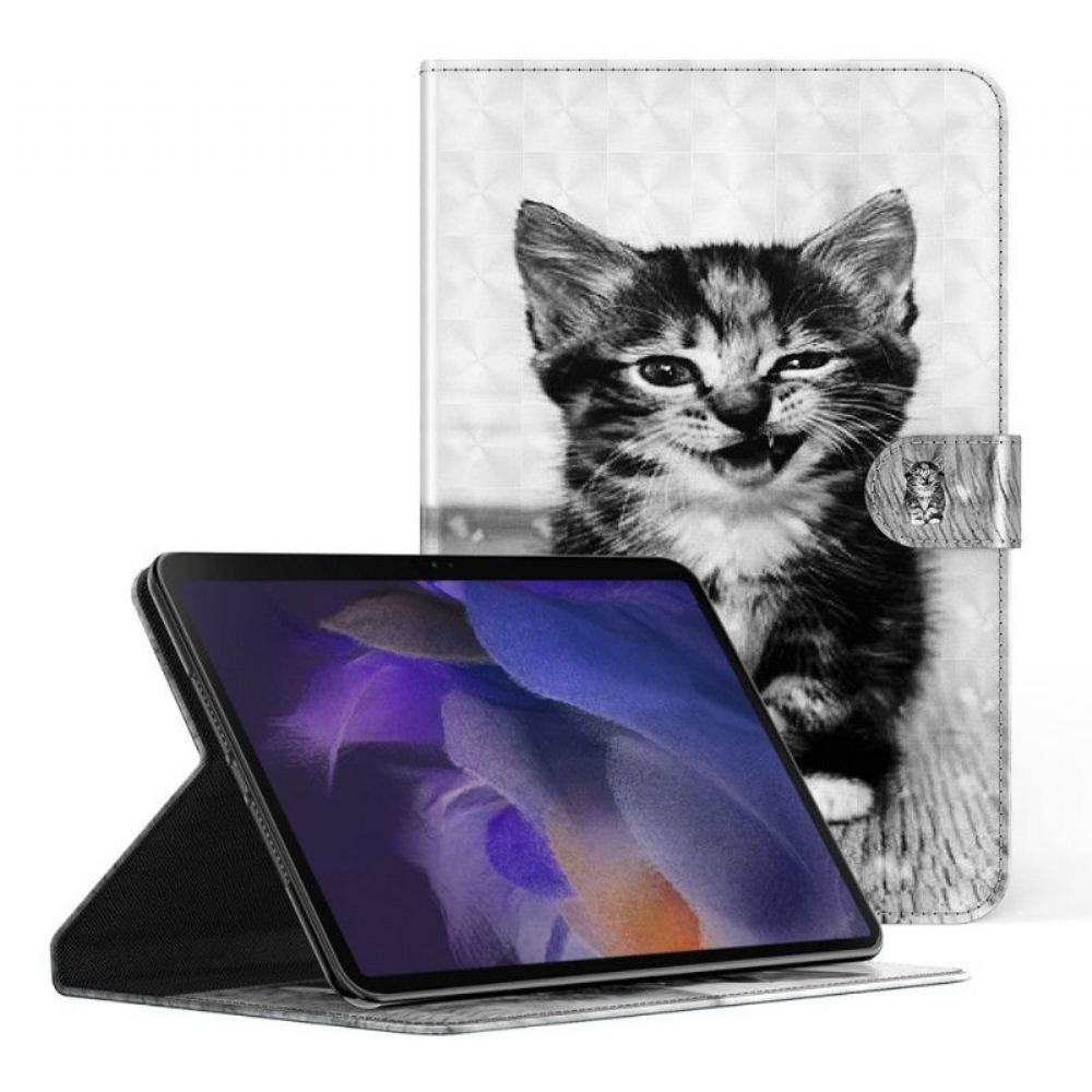 Flipové Pouzdro Na Samsung Galaxy Tab A8 (2021) Koťátko Z Umělé Kůže