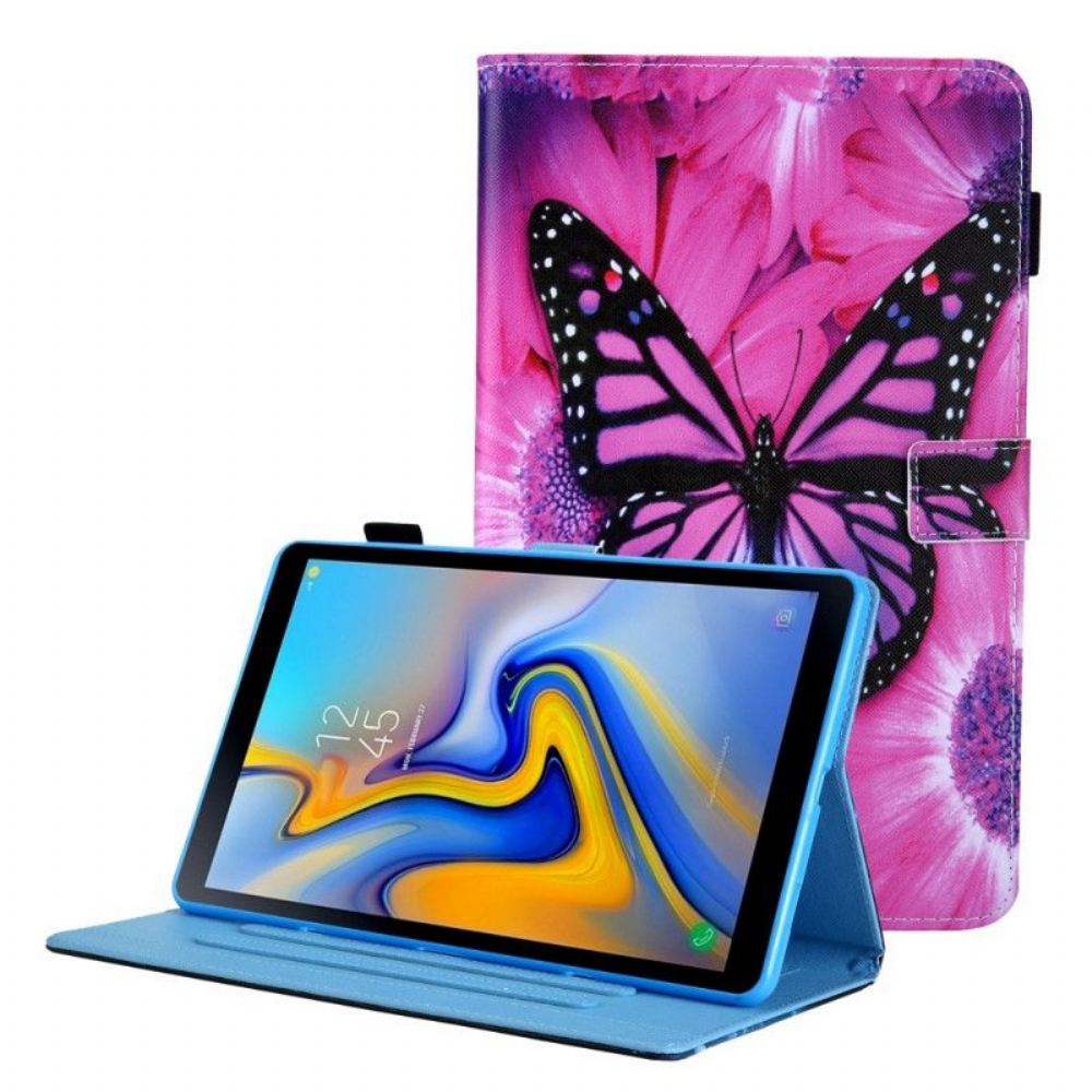 Flipové Pouzdro Na Samsung Galaxy Tab A8 (2021) Květinový Motýl