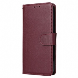Kožené Pouzdro Na iPhone 15 Plus Na Lana Klasický Kožený Styl S Páskem