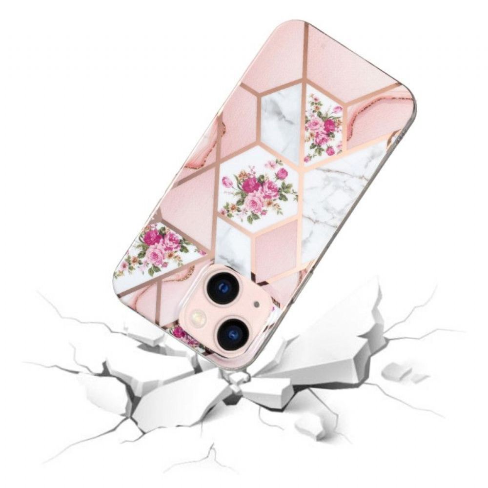 Kryt Na iPhone 15 Plus Květinový Mramor