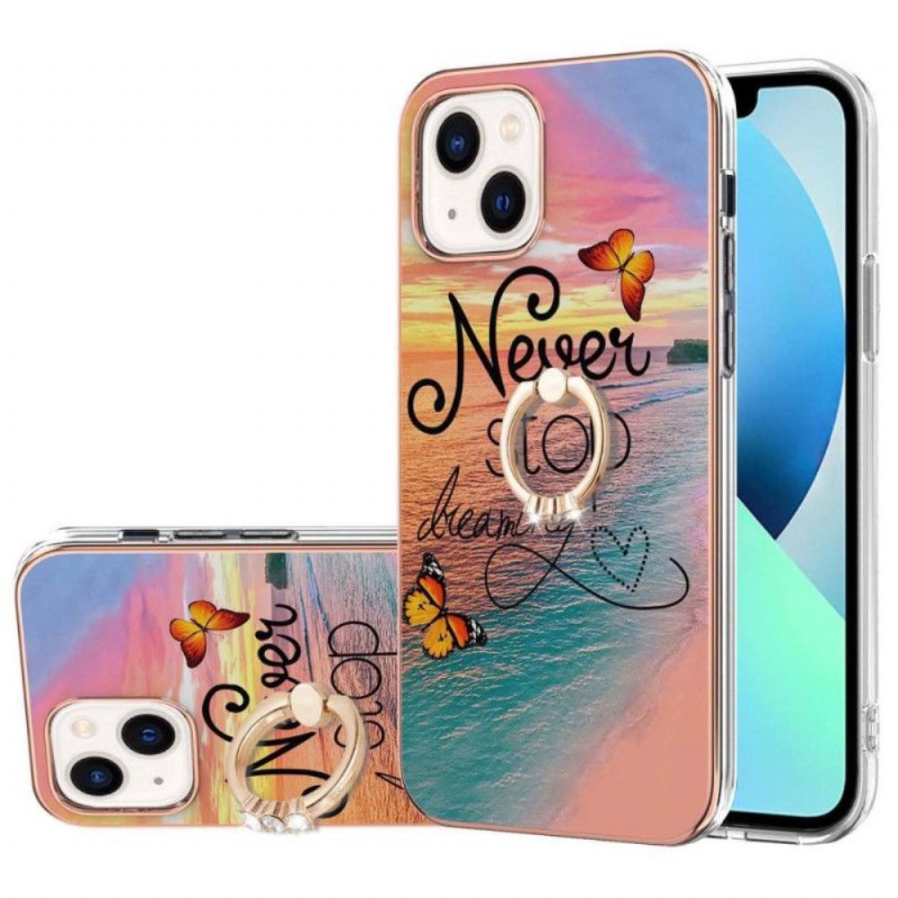 Kryt Na iPhone 15 Plus Podpůrný Prsten Nikdy Nepřestávejte Snít