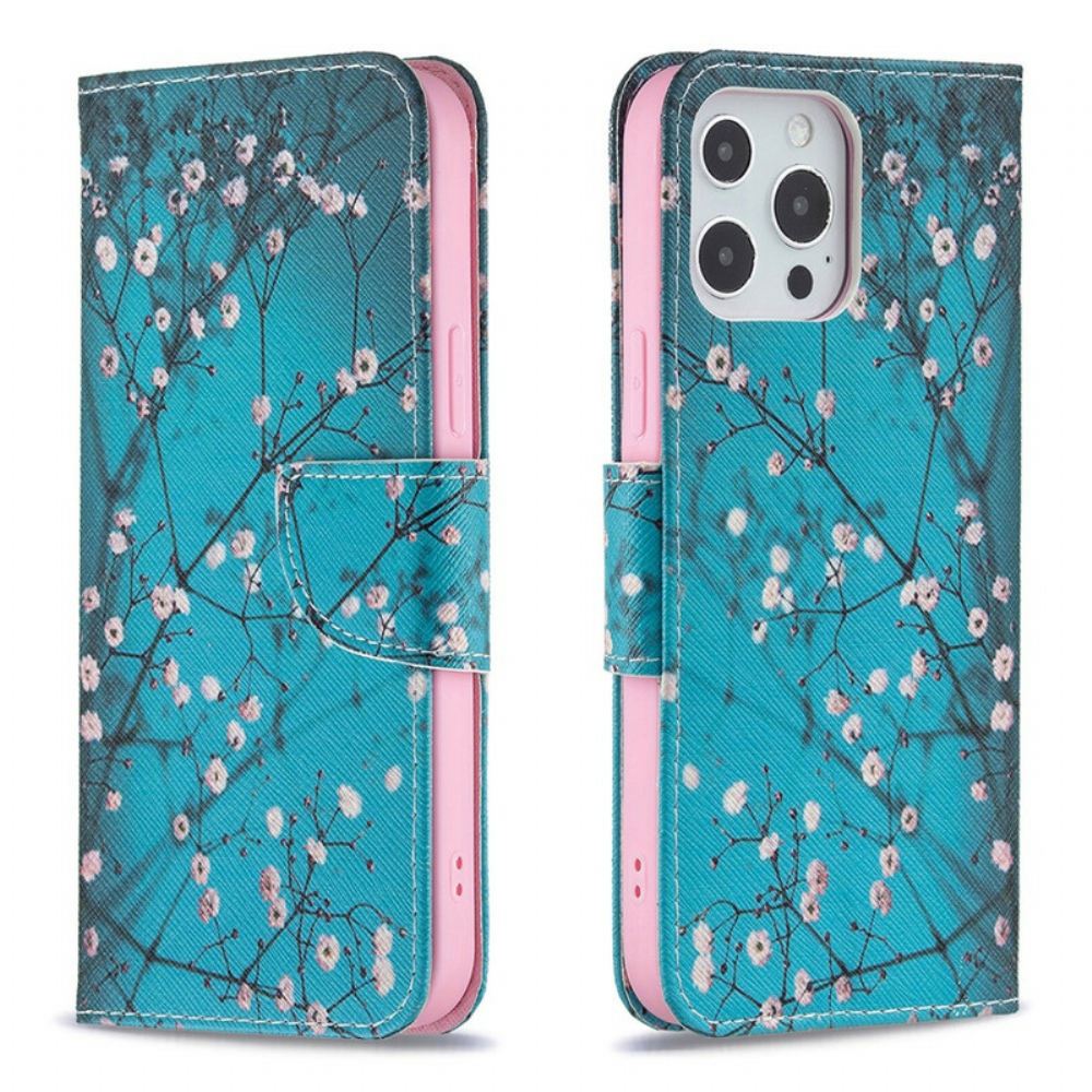Flipové Pouzdro Na iPhone 13 Pro Max Kvetoucí Větev