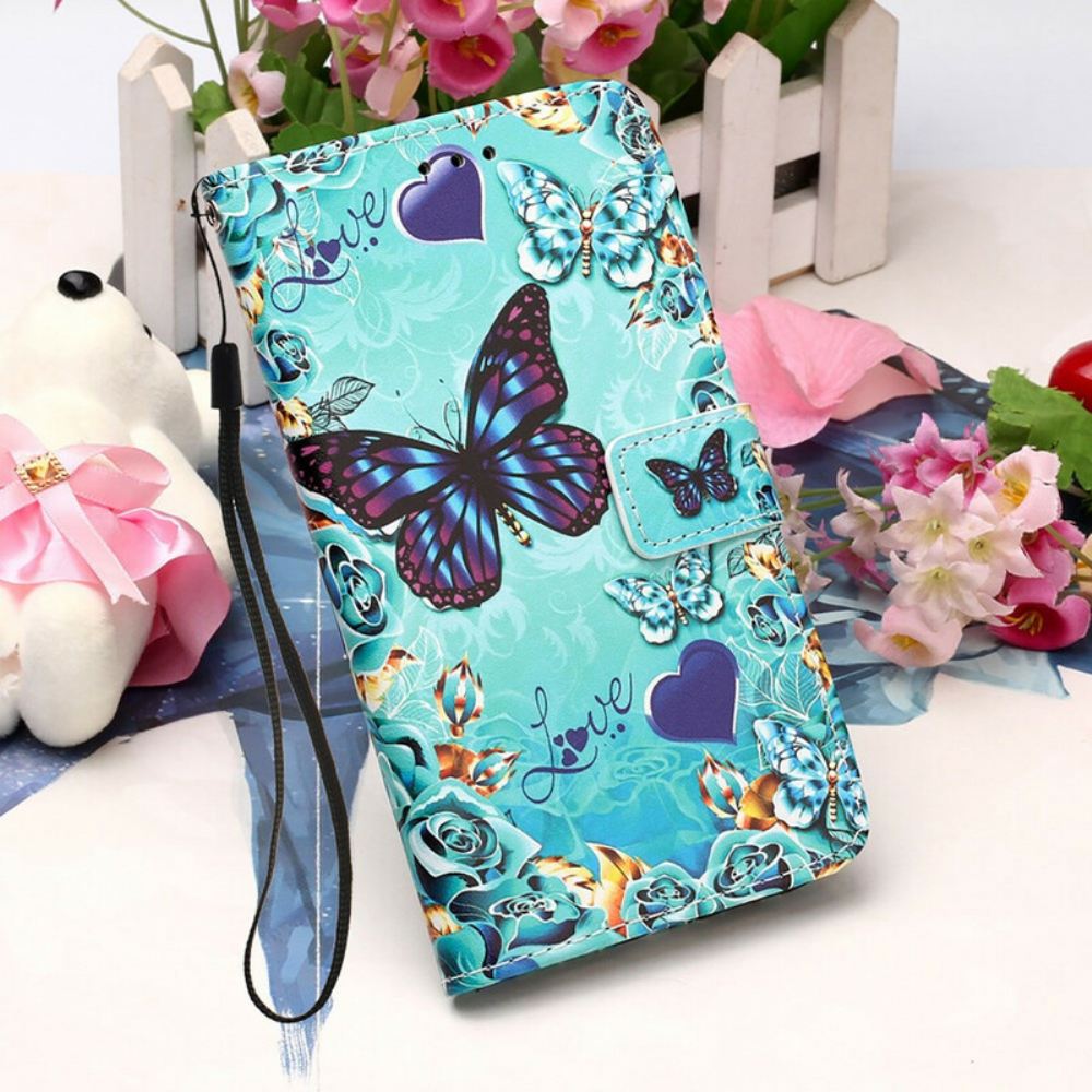 Flipové Pouzdro Na iPhone 13 Pro Max Na Lana Love Butterflies Strappy