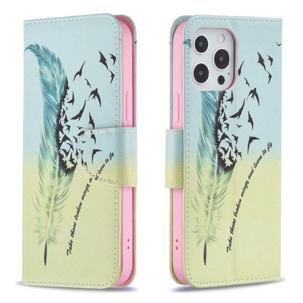 Flipové Pouzdro Na iPhone 13 Pro Max Naučte Se Létat