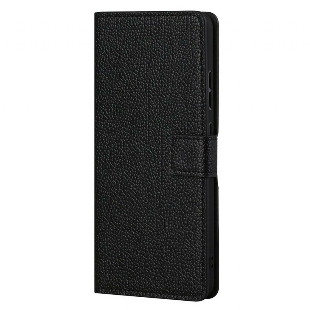 Kožené Pouzdro Na iPhone 13 Pro Max Efekt Zrnité Kůže Litchi