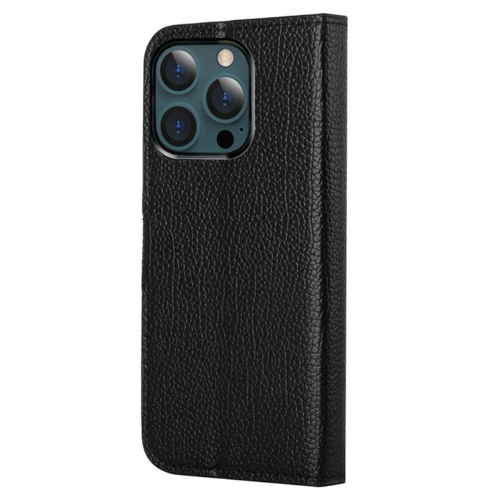Kožené Pouzdro Na iPhone 13 Pro Max Efekt Zrnité Kůže Litchi