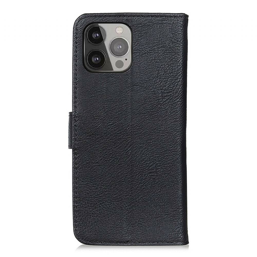 Kožené Pouzdro Na iPhone 13 Pro Max Imitace Kůže Khazneh