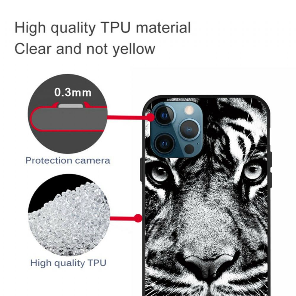 Kryt Na iPhone 13 Pro Max Černobílý Tygr