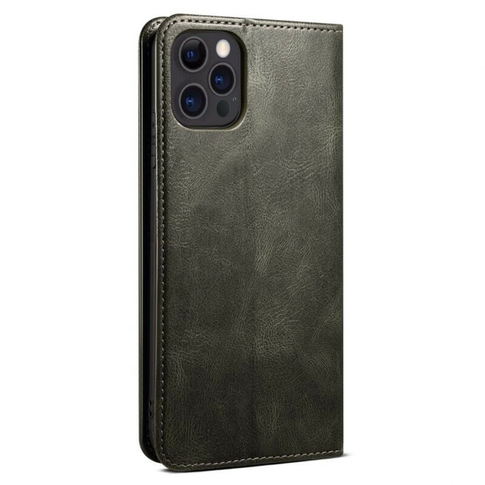 Kryty Na Mobil Na iPhone 13 Pro Max Flipové Pouzdro Voskovaná Umělá Kůže
