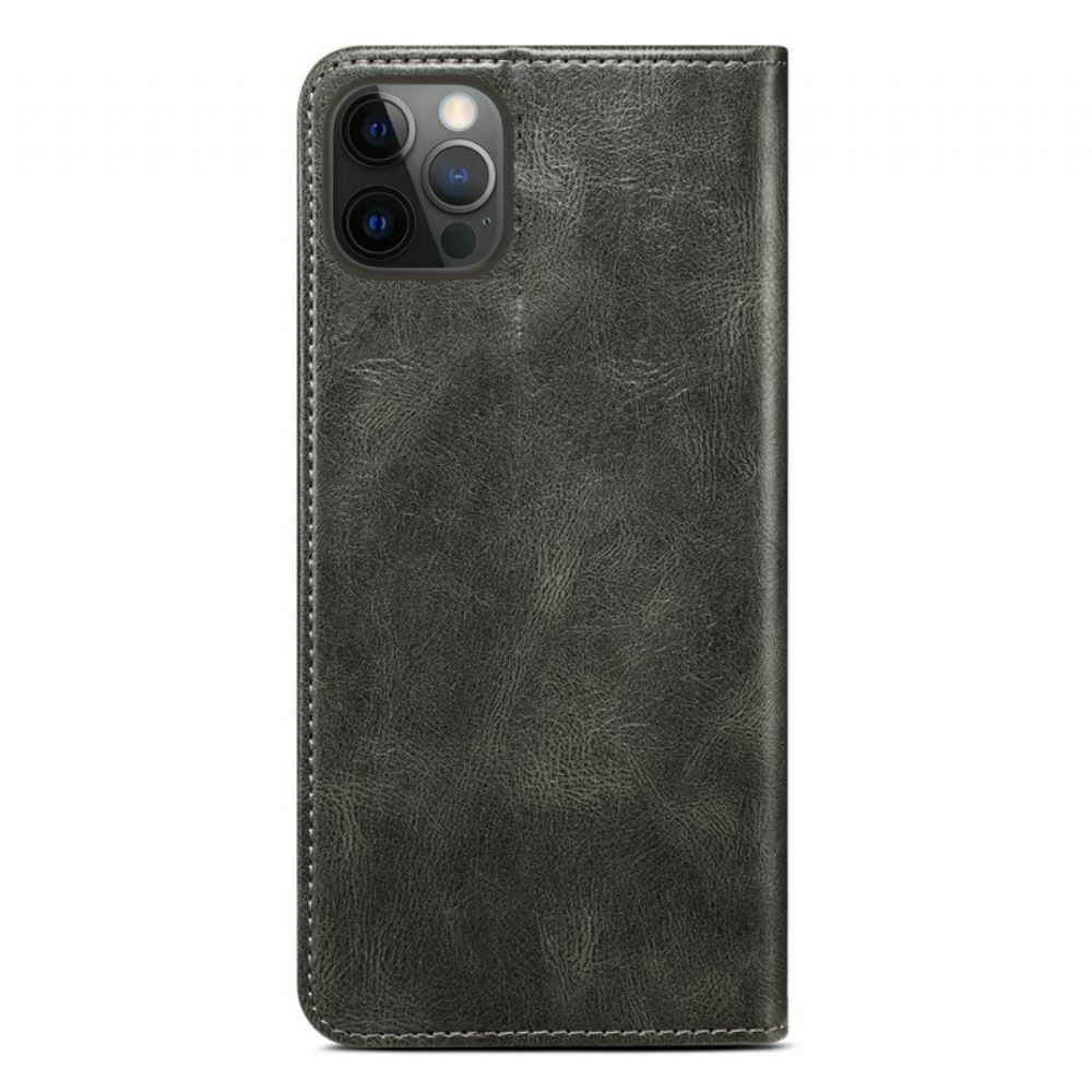 Kryty Na Mobil Na iPhone 13 Pro Max Flipové Pouzdro Voskovaná Umělá Kůže