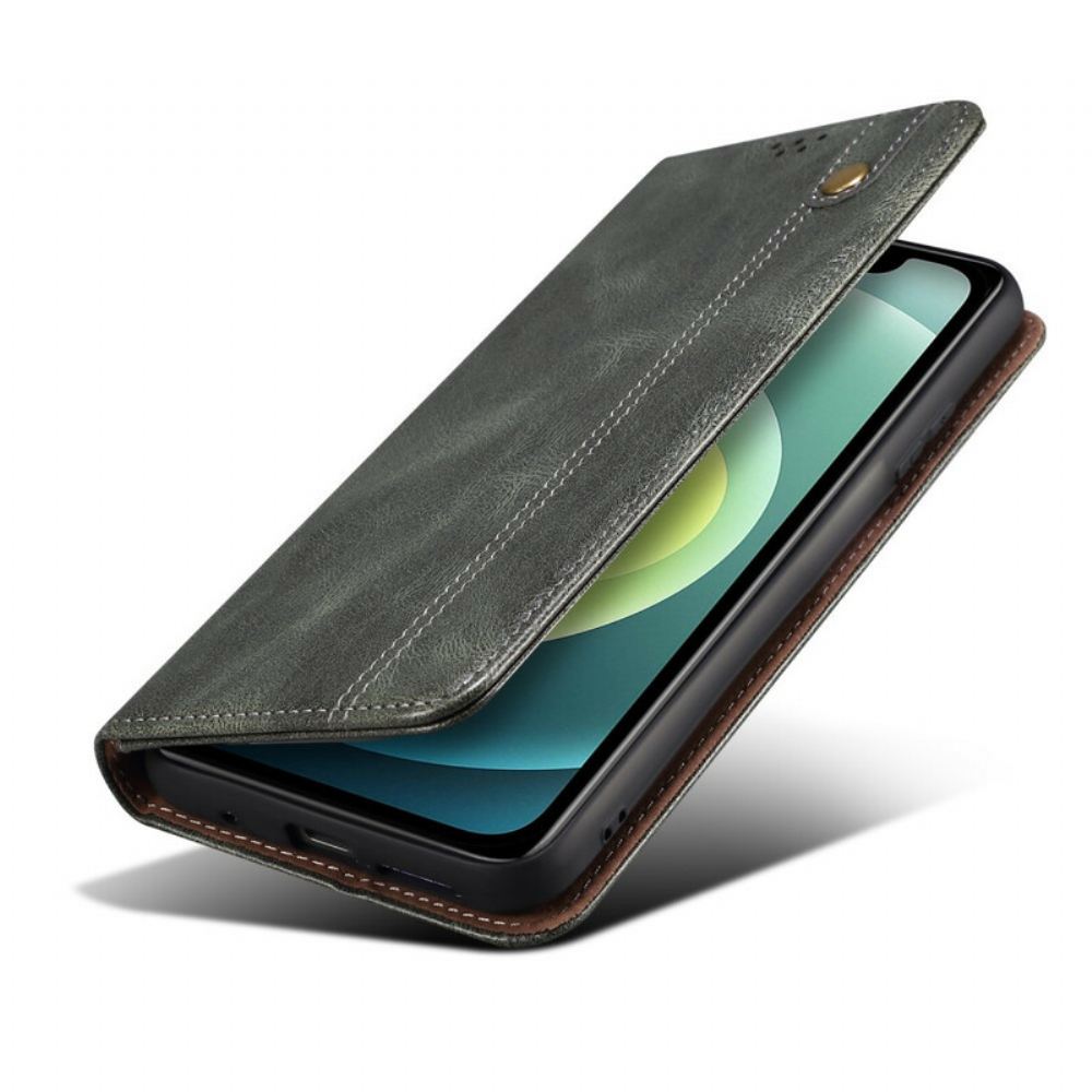 Kryty Na Mobil Na iPhone 13 Pro Max Flipové Pouzdro Voskovaná Umělá Kůže