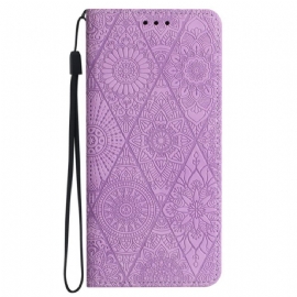 Kožené Pouzdro Folio Na Samsung Galaxy S26 Plus Etnický Vzor