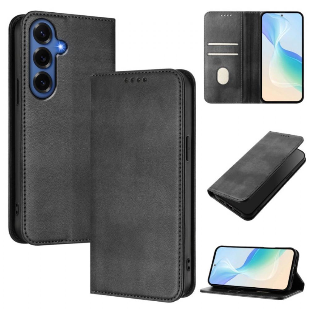 Kožené Pouzdro Samsung Galaxy S26 Plus Kryty Na Mobil Texturovaná Rfid Ochrana Retro