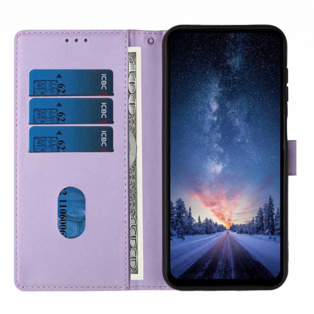 Kožený Kryt Na Samsung Galaxy S26 Plus Vzor Stromu A Kočky