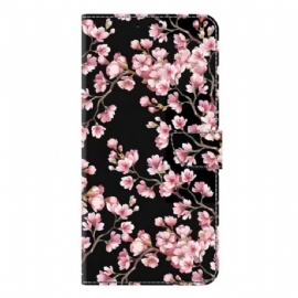 Kožený Kryt Samsung Galaxy S26 Plus Broskvové Květy