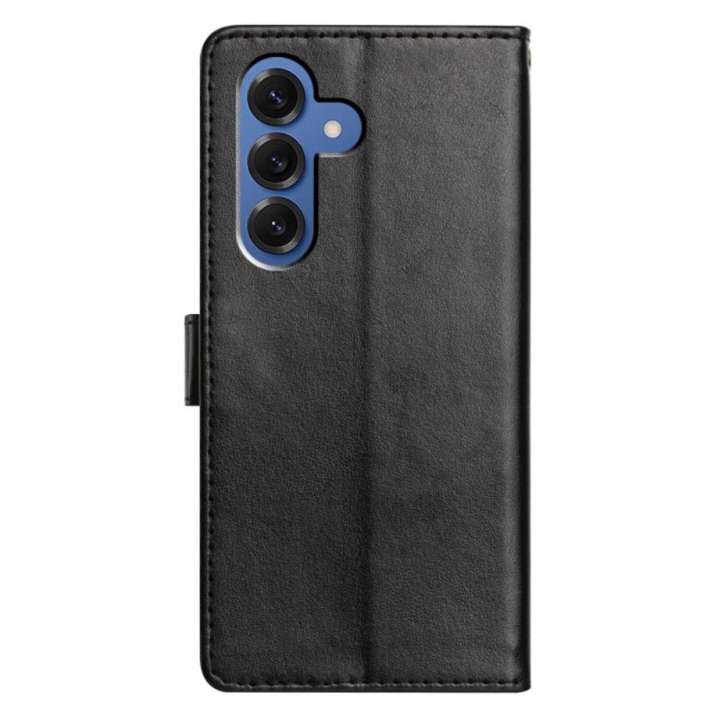 Kožený Kryt Samsung Galaxy S26 Plus Efekt Obyčejné Kůže