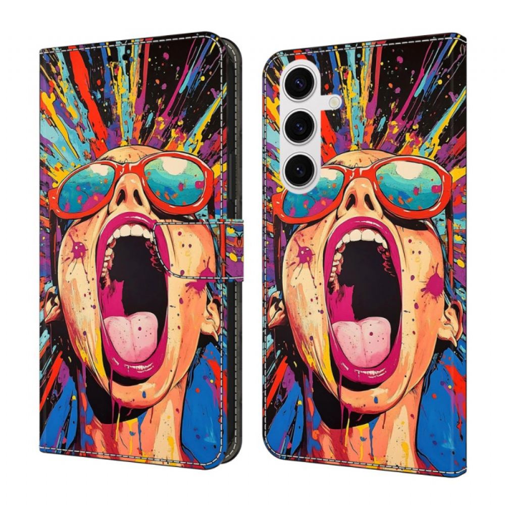 Kožený Kryt Samsung Galaxy S26 Plus Křičící Graffiti