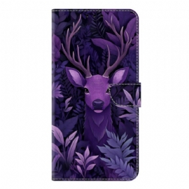 Kožený Kryt Samsung Galaxy S26 Plus Motiv Fialového Jelena