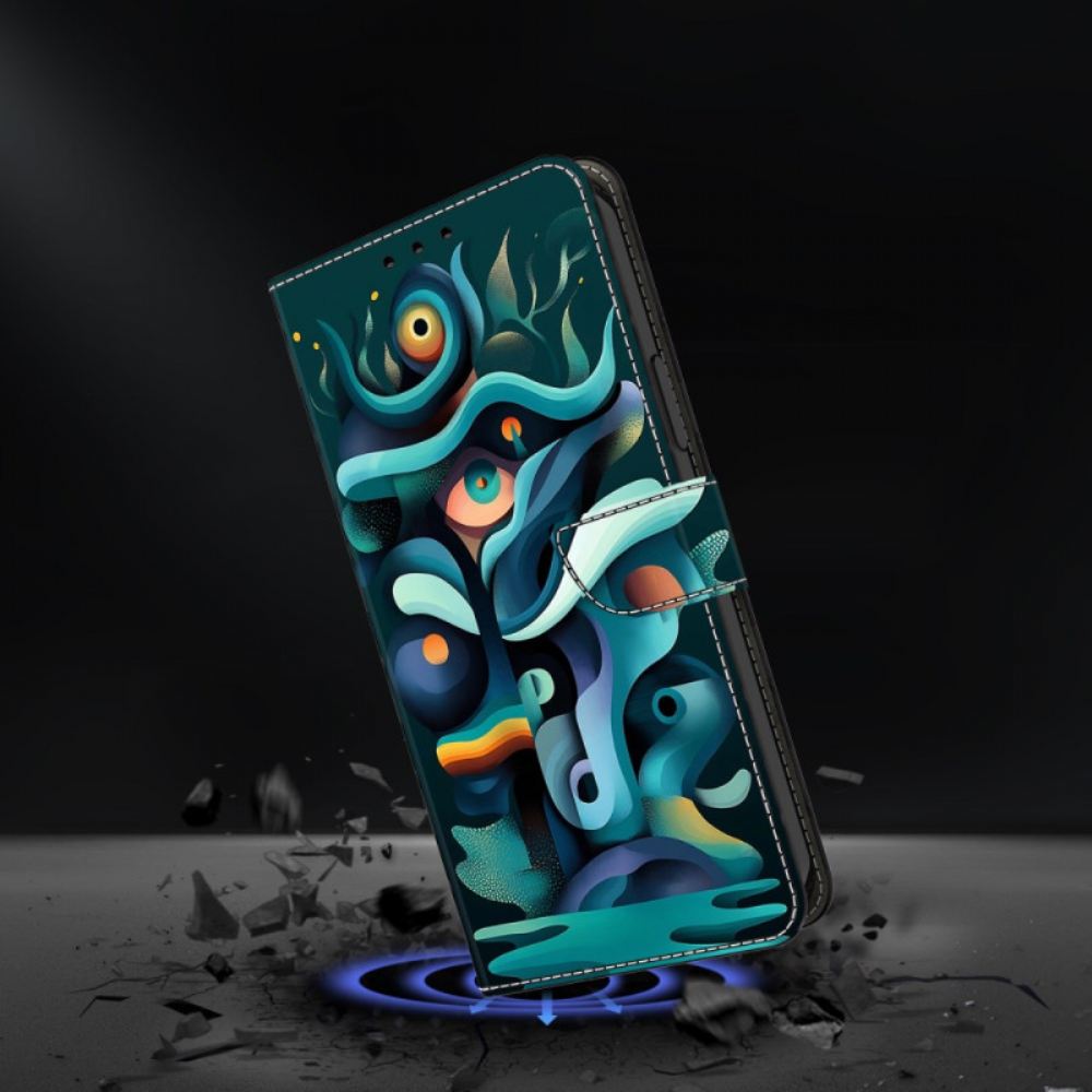 Kožený Kryt Samsung Galaxy S26 Plus Ombré Zelené Graffiti
