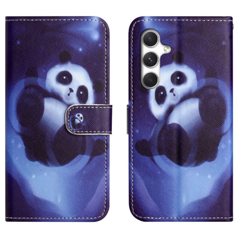 Kožený Kryt Samsung Galaxy S26 Plus Vesmírná Panda