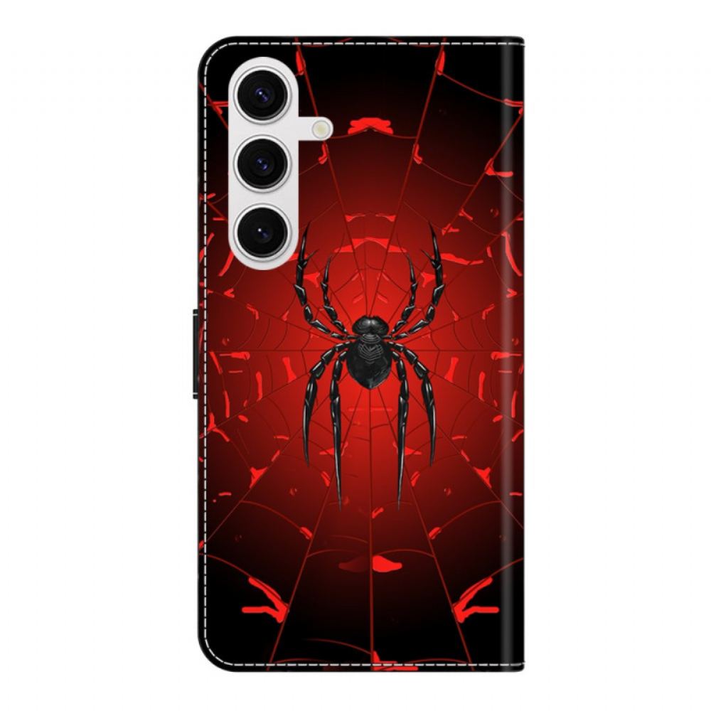 Kožený Kryt Samsung Galaxy S26 Plus Černý Pavouk