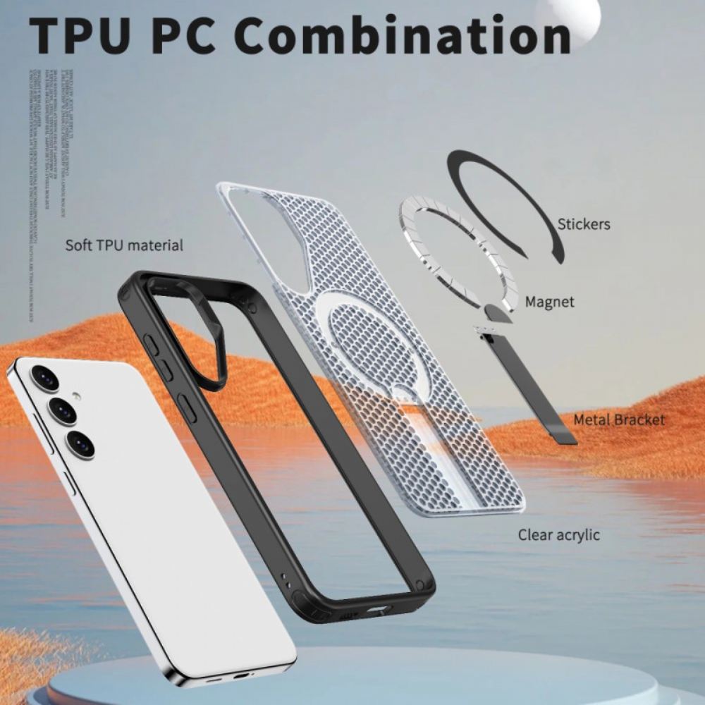 Kryt Samsung Galaxy S26 Plus Kryty Na Mobil Magnetická Mřížkovaná Textura