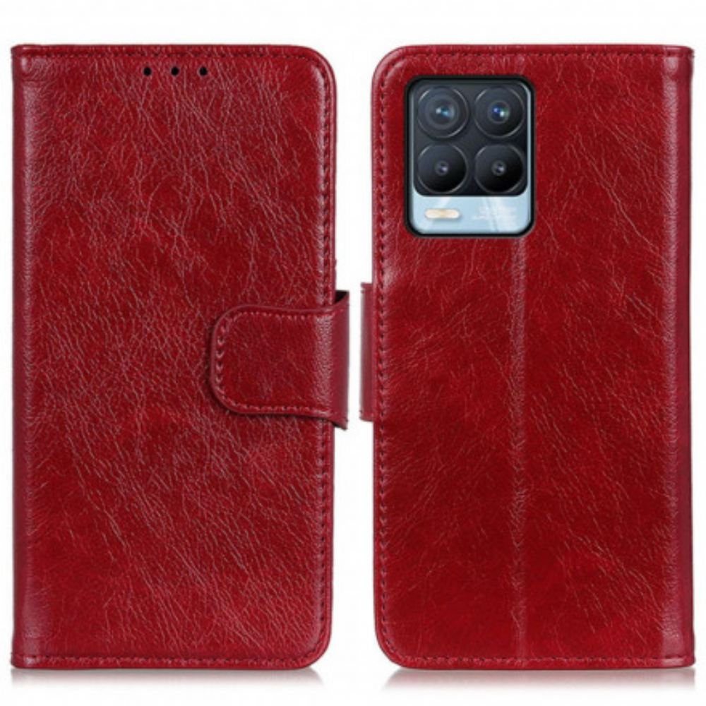 Kožené Pouzdro Na Realme 8 / 8 Pro Dělená Kůže Nappa
