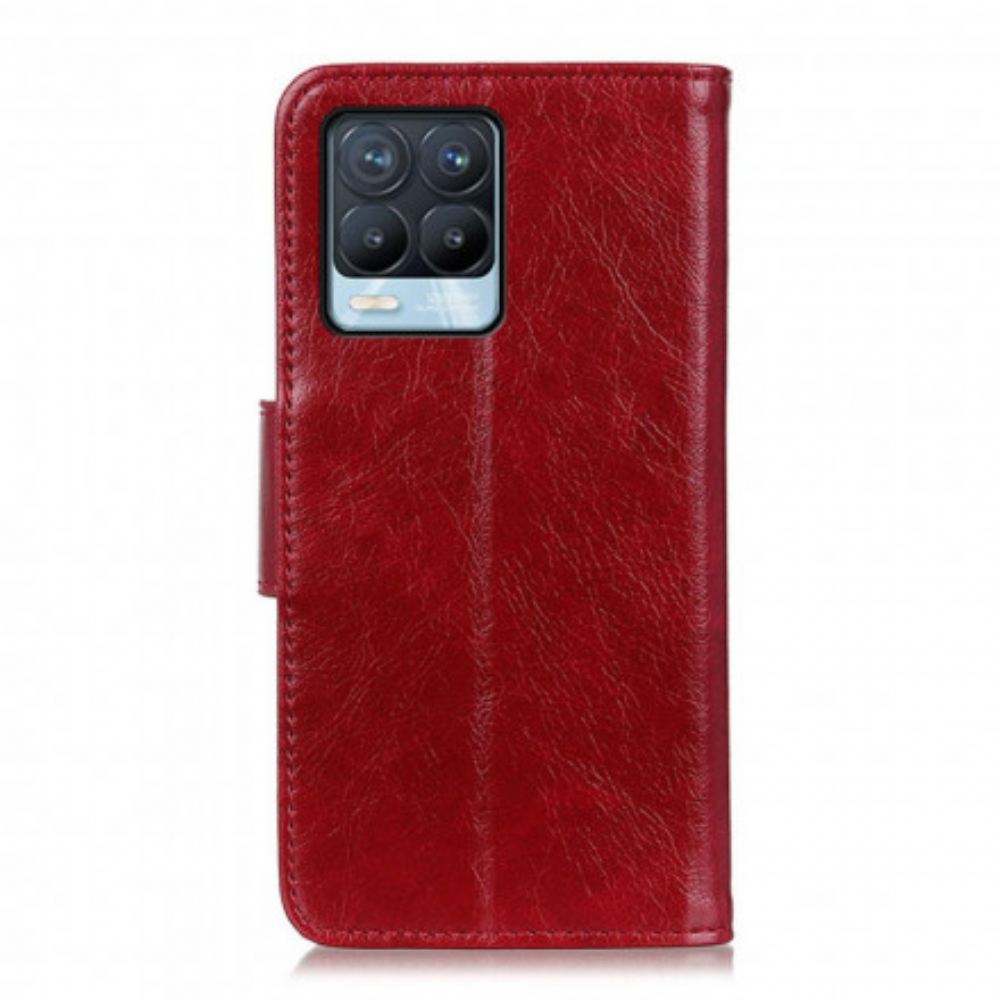Kožené Pouzdro Na Realme 8 / 8 Pro Dělená Kůže Nappa