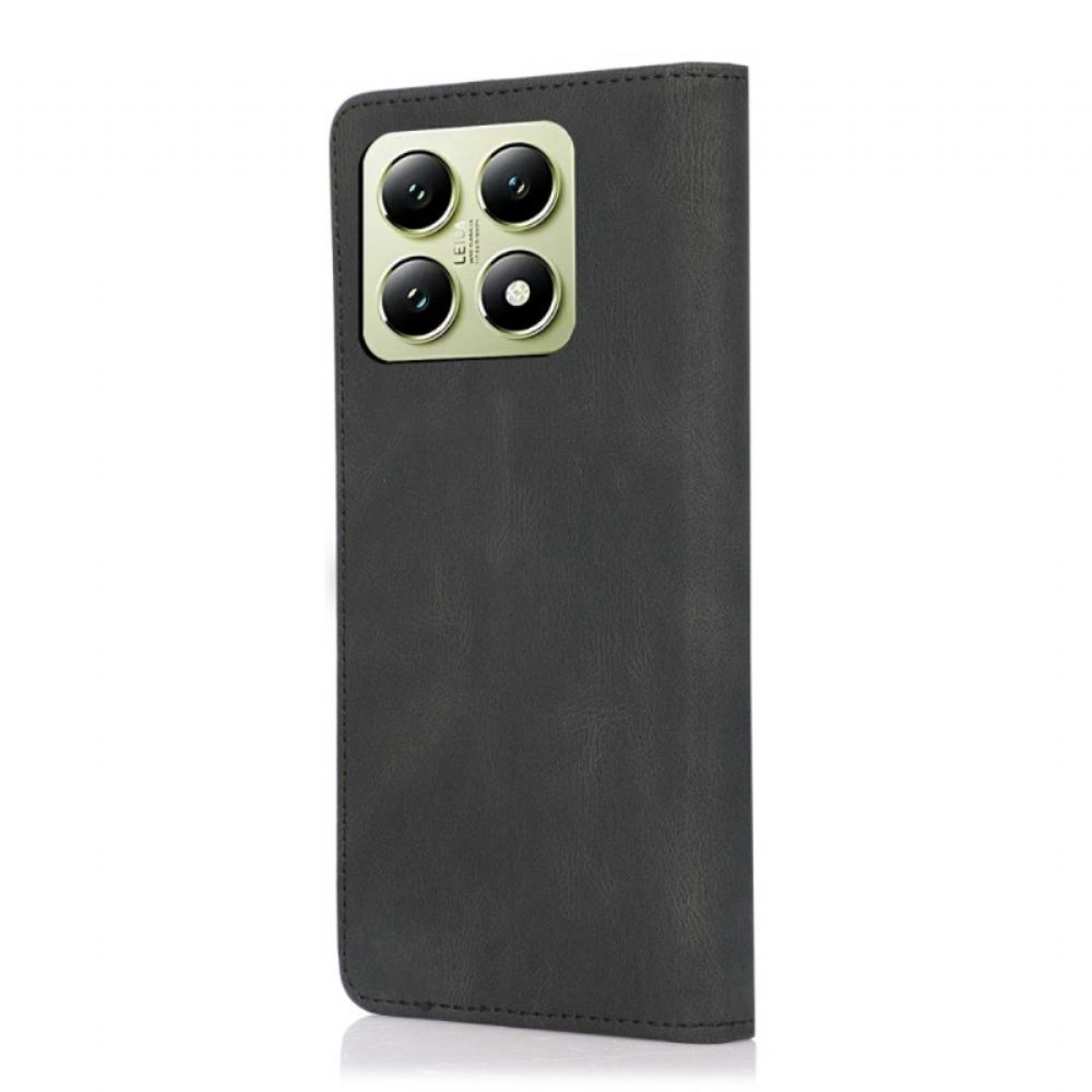 Kožené Pouzdro Folio Na Xiaomi 15t Semišový Efekt