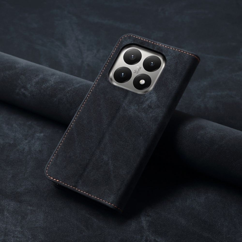 Kožené Pouzdro Folio Xiaomi 15t Džínovina