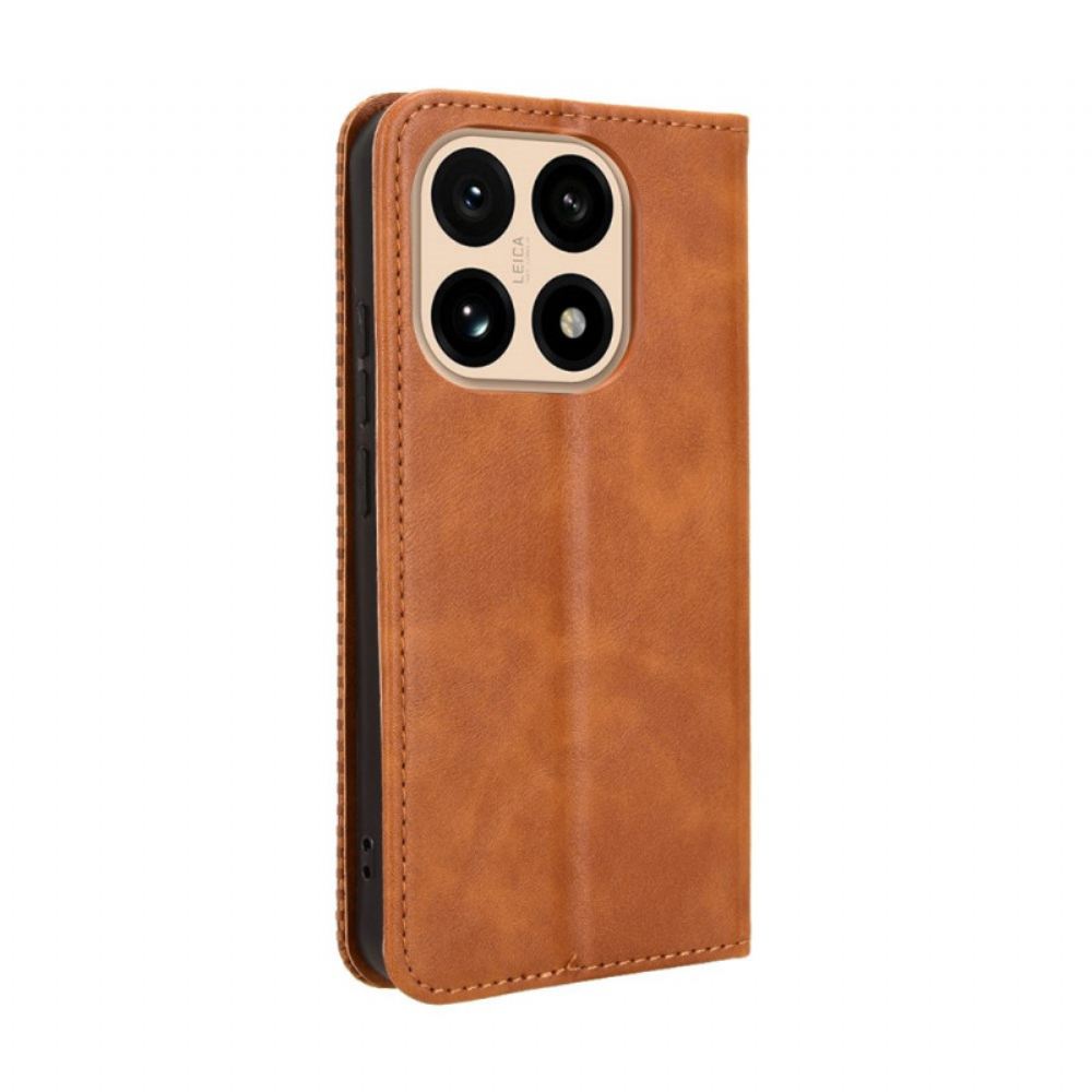 Kožené Pouzdro Folio Xiaomi 15t Vintage Lemování