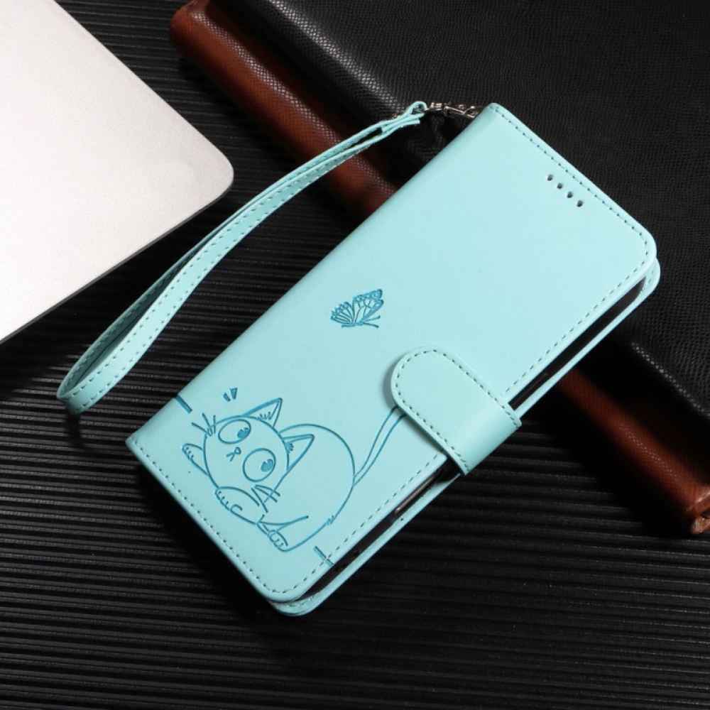 Kožený Kryt Na Xiaomi 15t Design S Kočičím Popruhem