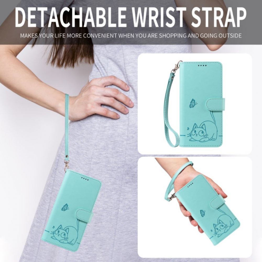 Kožený Kryt Na Xiaomi 15t Design S Kočičím Popruhem