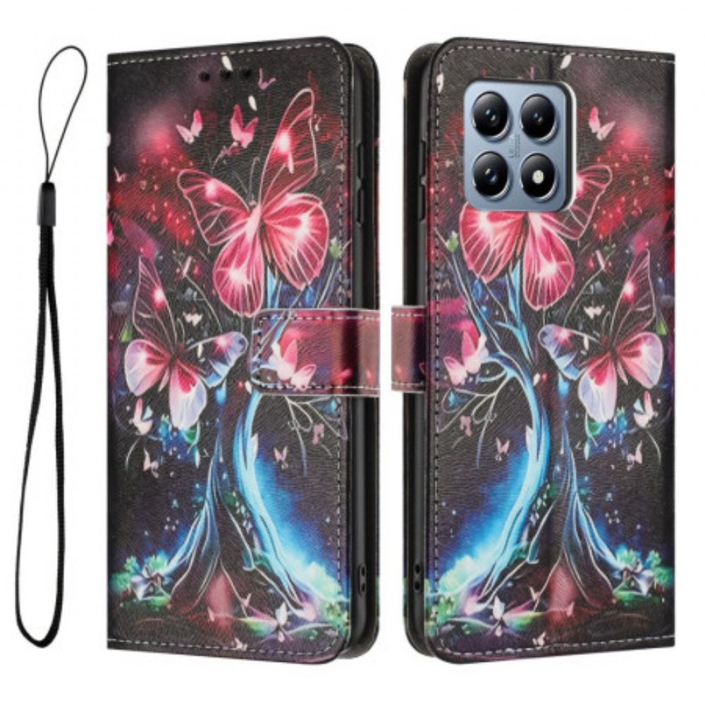 Kožený Kryt Na Xiaomi 15t Motýlí Keř