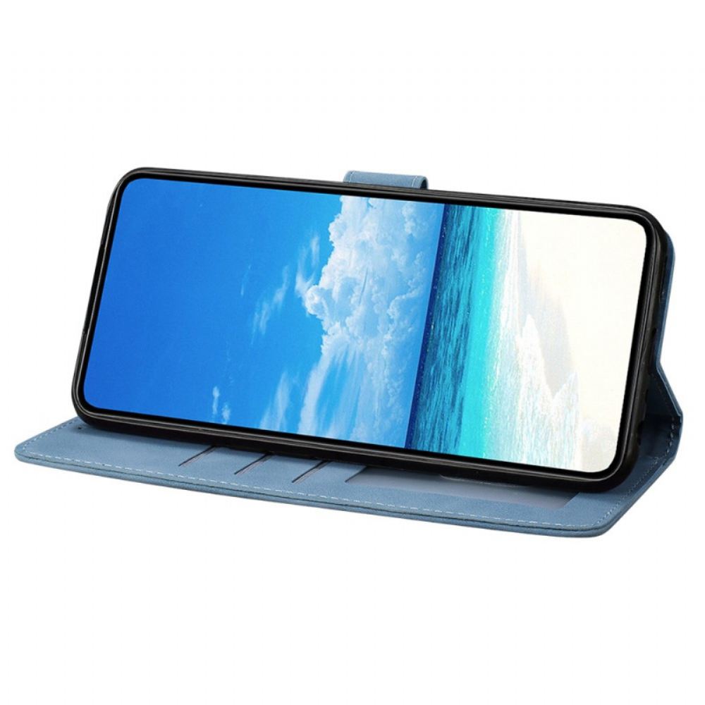 Kožený Kryt Na Xiaomi 15t Potisk Motýlů A Květin