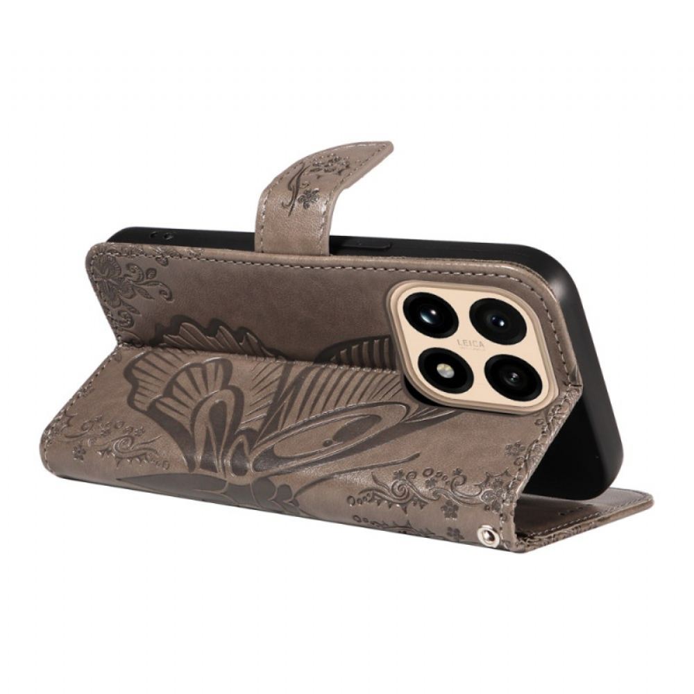 Kožený Kryt Xiaomi 15t Grafický Motýl