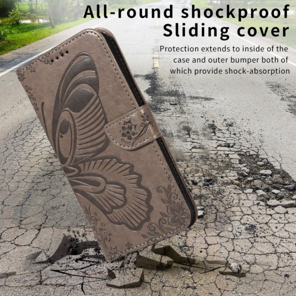 Kožený Kryt Xiaomi 15t Grafický Motýl