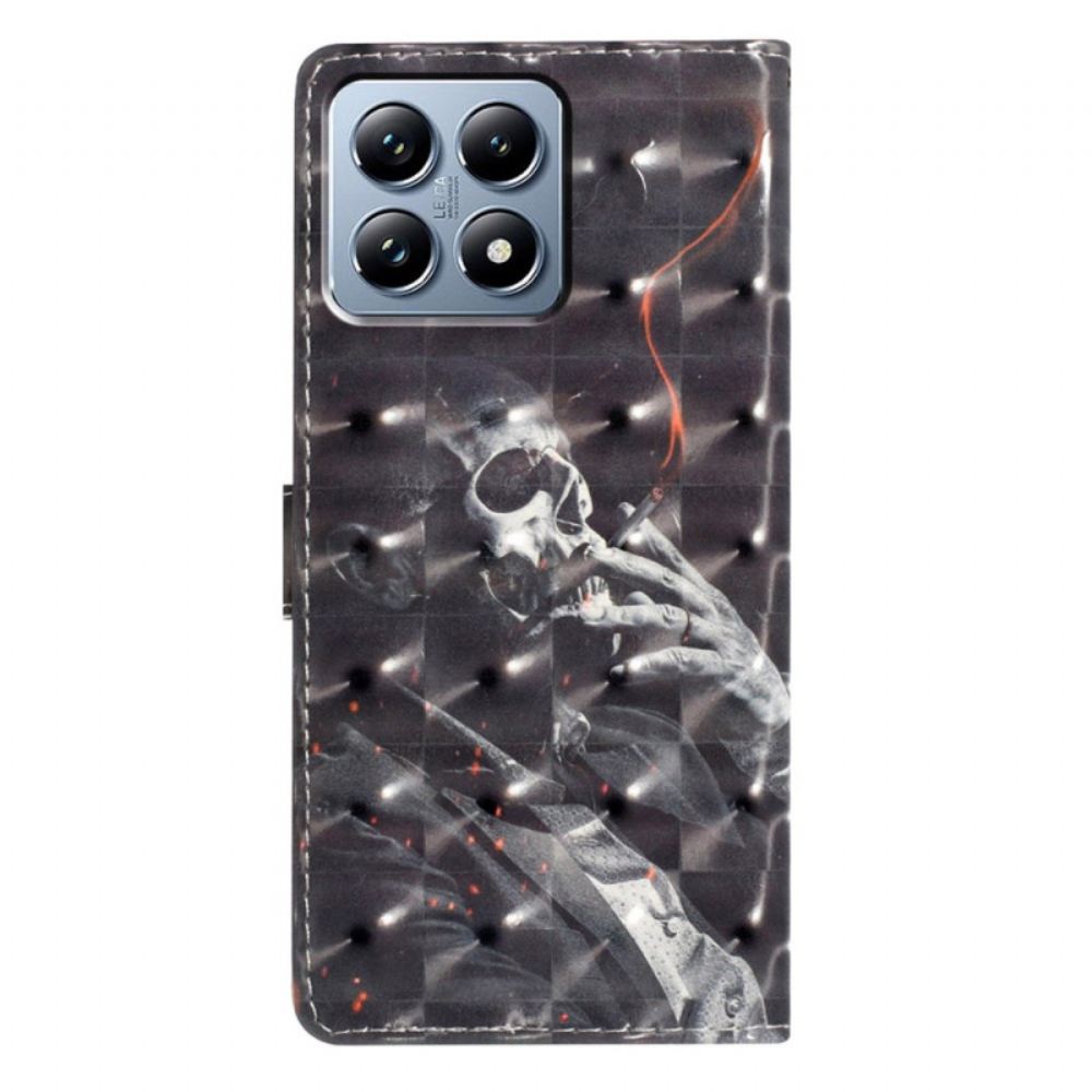 Kožený Kryt Xiaomi 15t Kouřící Kostlivec