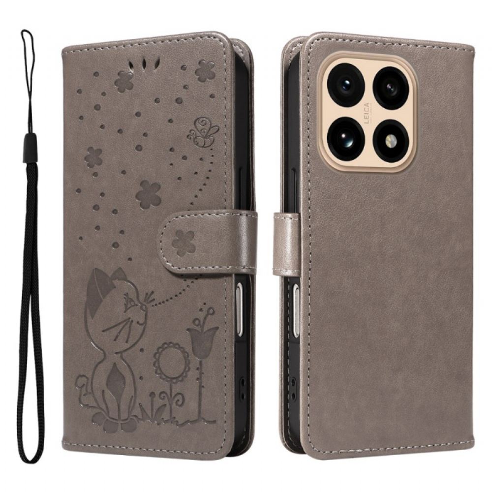 Kožený Kryt Xiaomi 15t Kočka A Včela