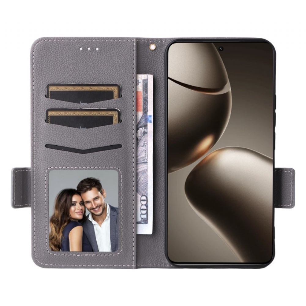 Kožený Kryt Xiaomi 15t Umělá Kůže S Popruhem