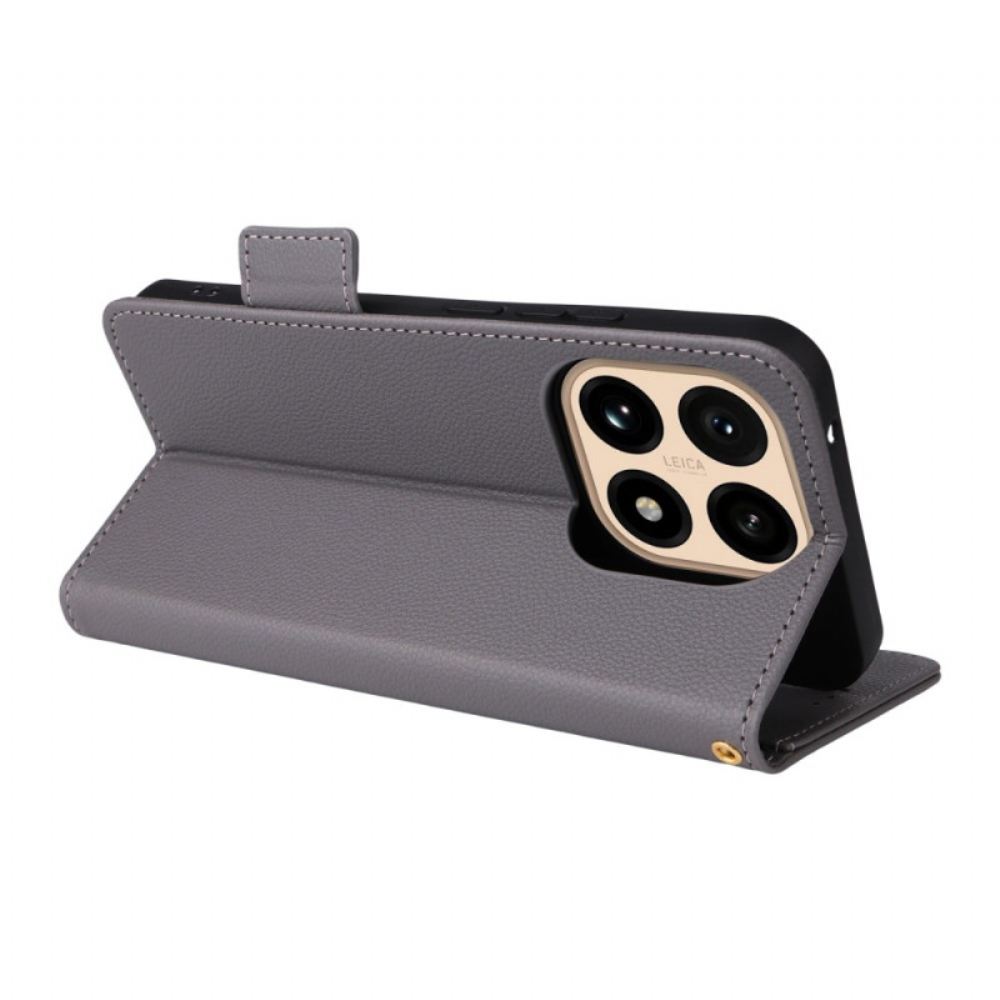 Kožený Kryt Xiaomi 15t Umělá Kůže S Popruhem