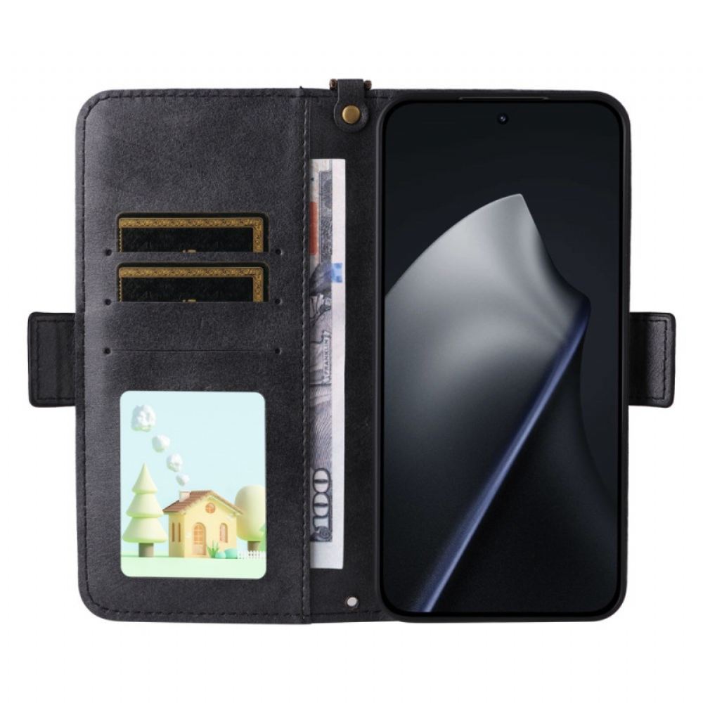 Kožený Kryt Xiaomi 15t Vintage S Ramenním Popruhem