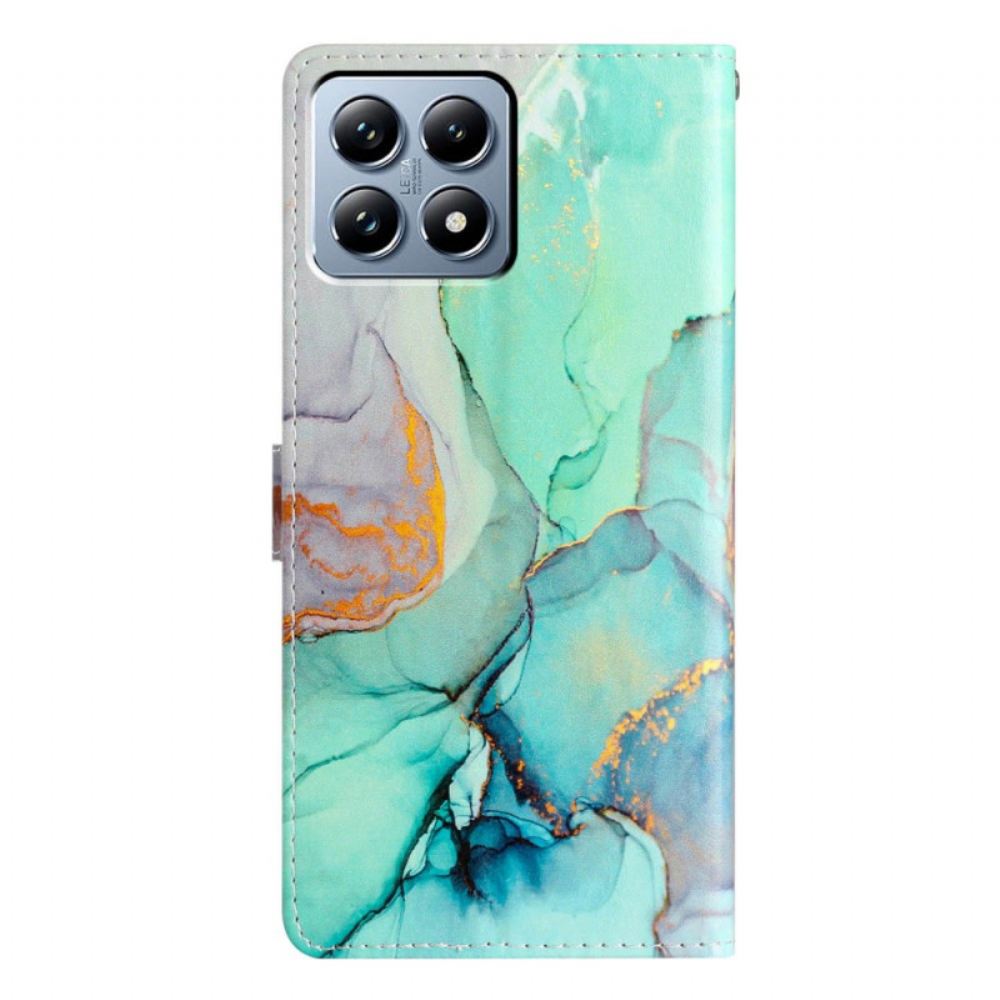 Kožený Kryt Xiaomi 15t Zelený Mramor