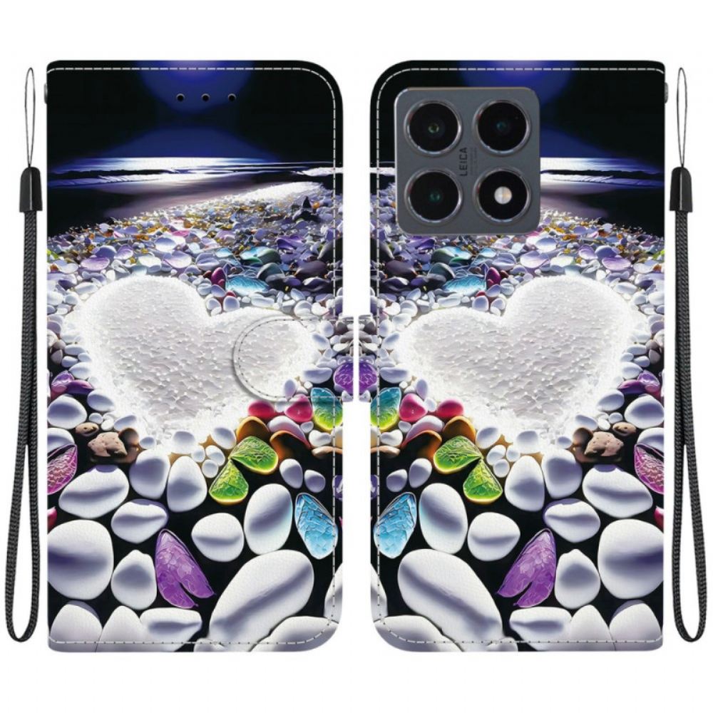 Peněženková Pouzdra Xiaomi 15t Kryty Na Mobil Bílé Srdce