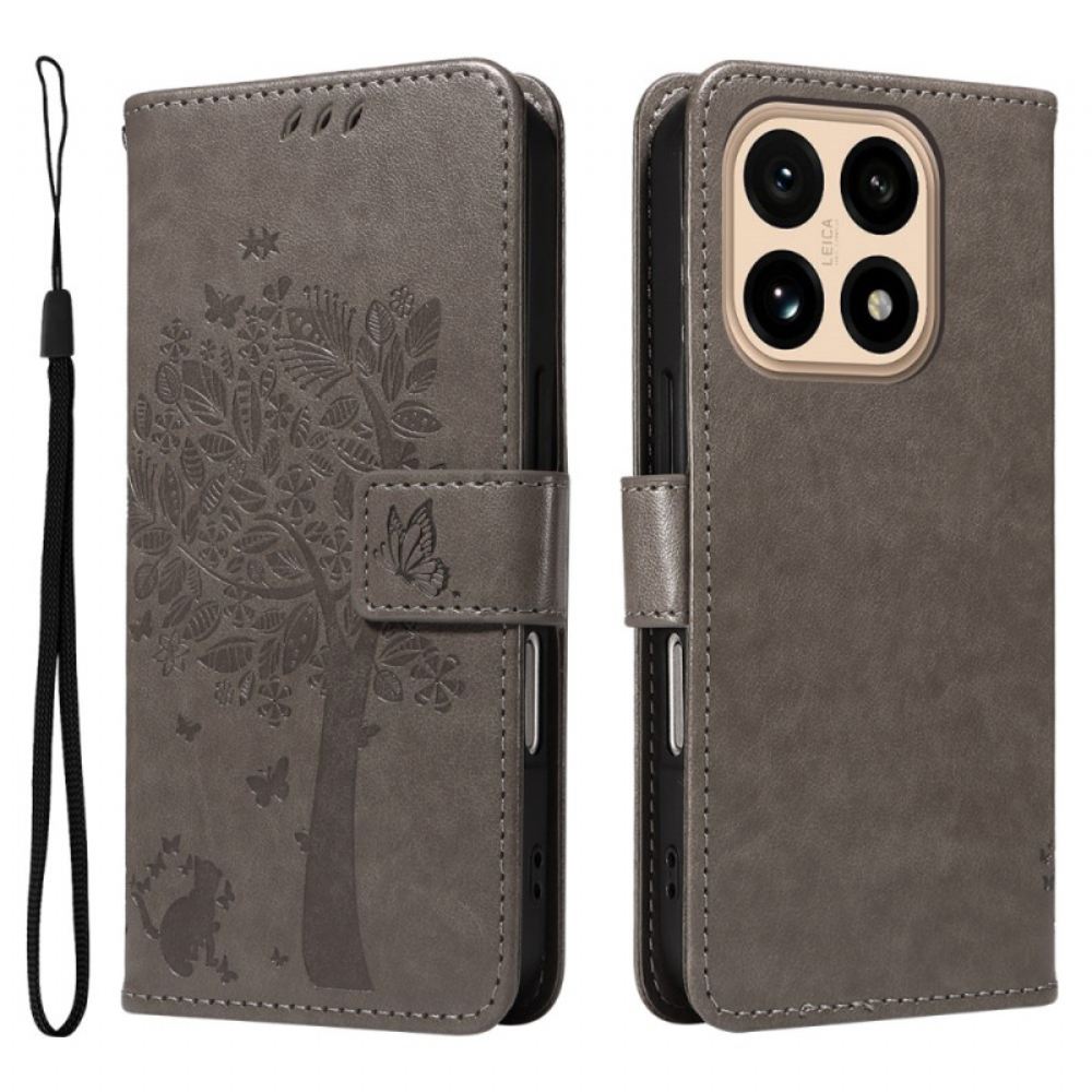 Peněženková Pouzdra Xiaomi 15t Kryty Na Mobil Kočka A Strom