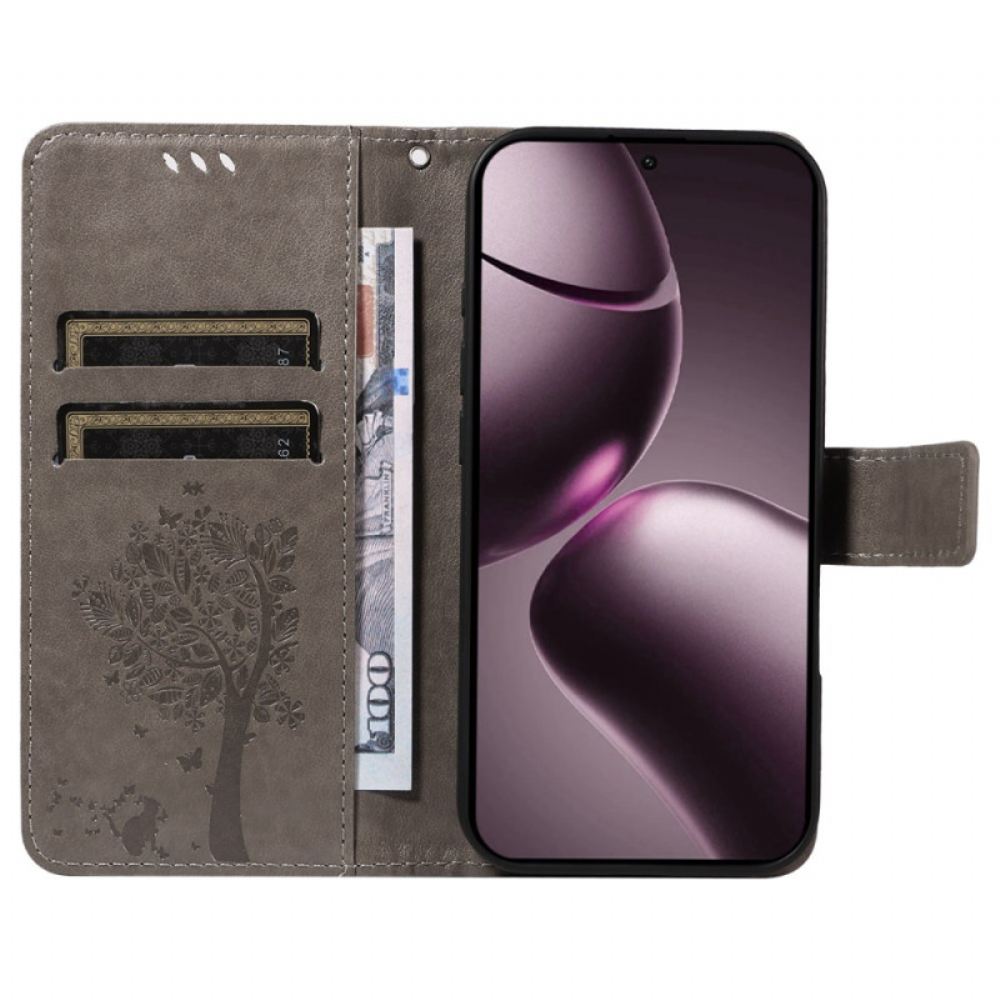 Peněženková Pouzdra Xiaomi 15t Kryty Na Mobil Kočka A Strom