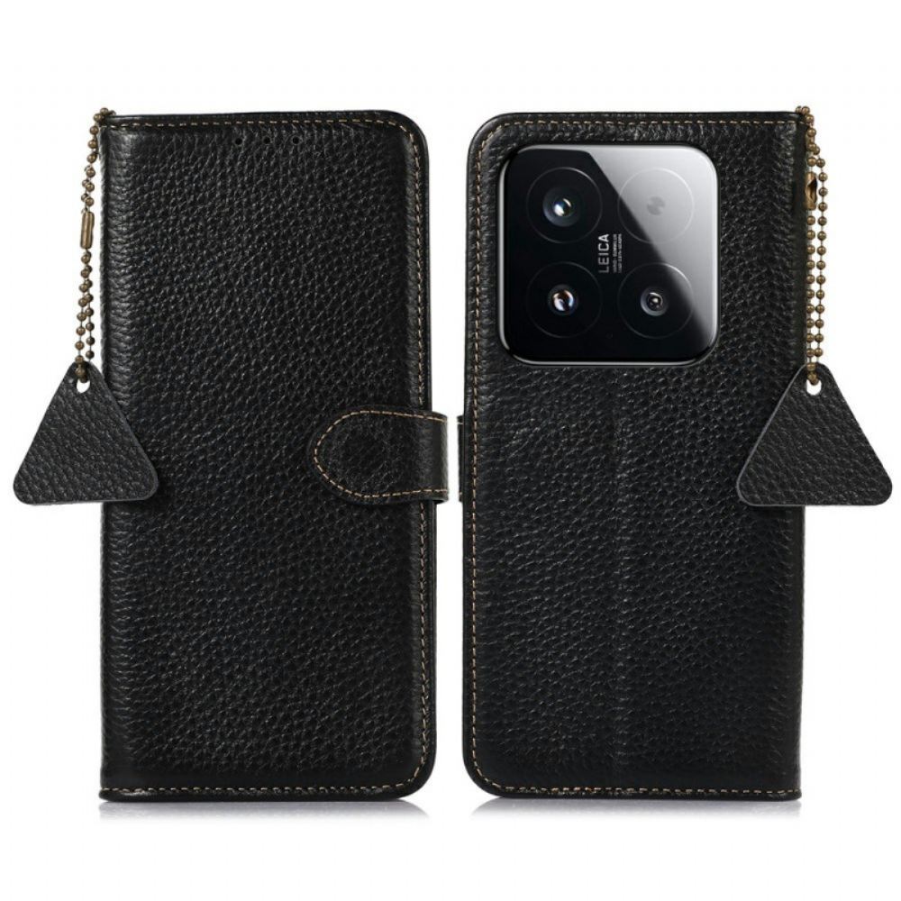 Peněženková Pouzdra Xiaomi 15t Kryty Na Mobil Pravá Kůže S Rfid Ochranou